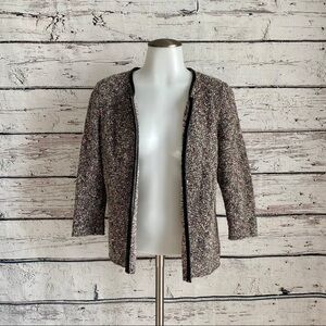 Classiques Entier Leather Trim Tweed cardigan